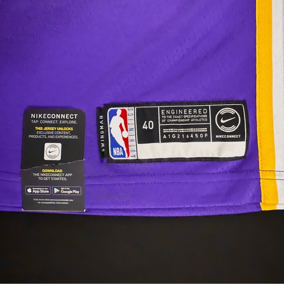 NWT Nike LeBron James Los Angeles Lakers #23 Purple Statement Swingman Jersey 40 - Picture 5 of 7